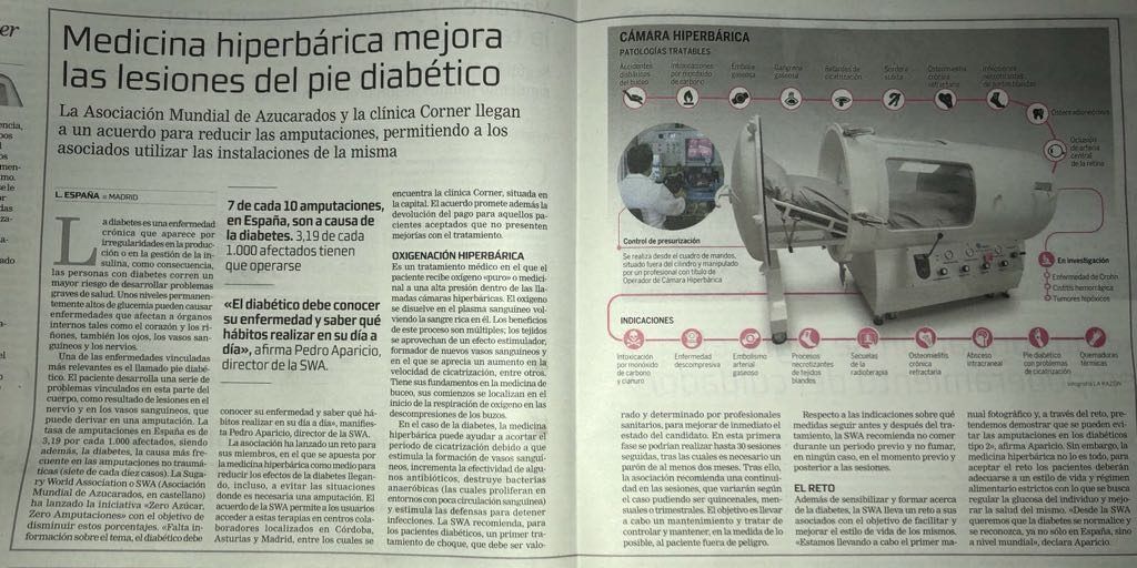 La medicina hiperbárica mejora las lesiones por pie diabético